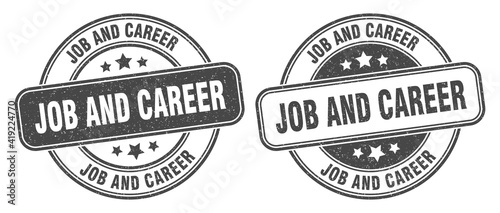 job and career stamp. job and career label. round grunge sign
