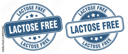 lactose free stamp. lactose free label. round grunge sign