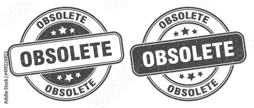 obsolete stamp. obsolete label. round grunge sign