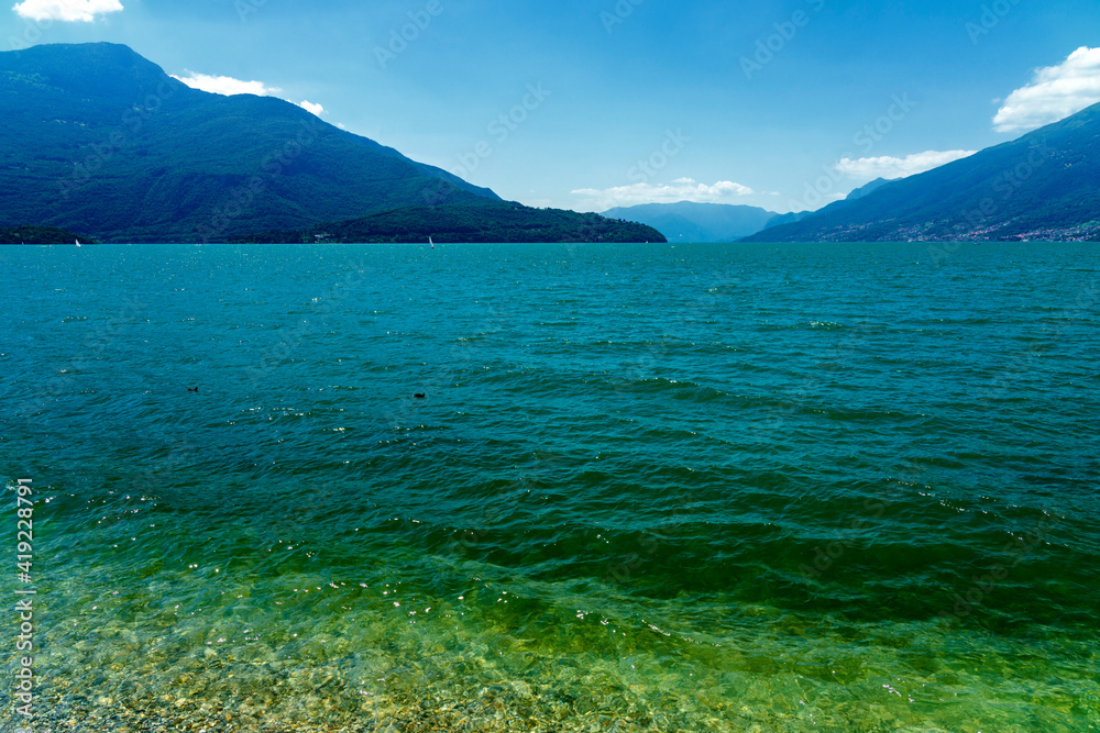 The lake of Como (Lario) at Domaso, Italy