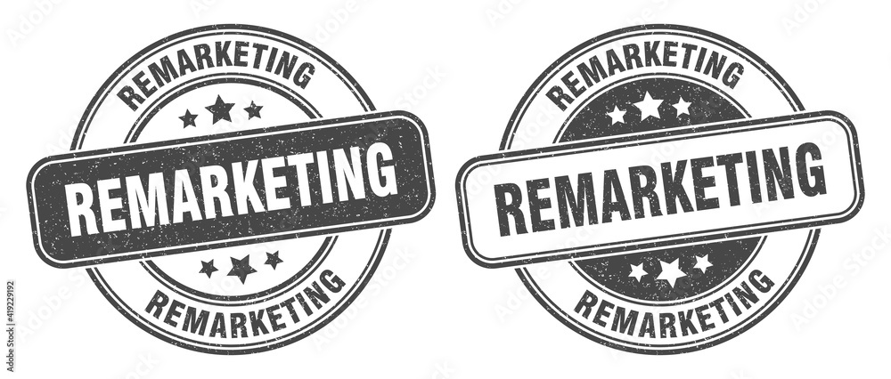 Obraz premium remarketing stamp. remarketing label. round grunge sign