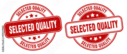 selected quality stamp. selected quality label. round grunge sign