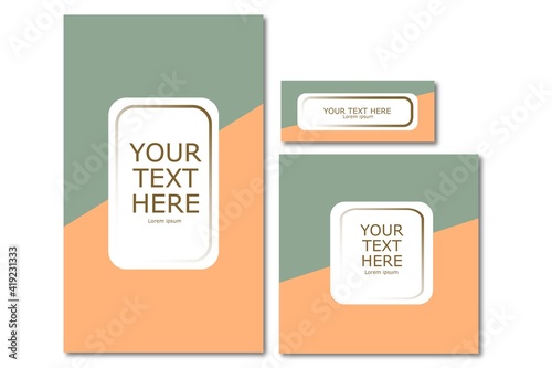 Set of editable vector design elements 