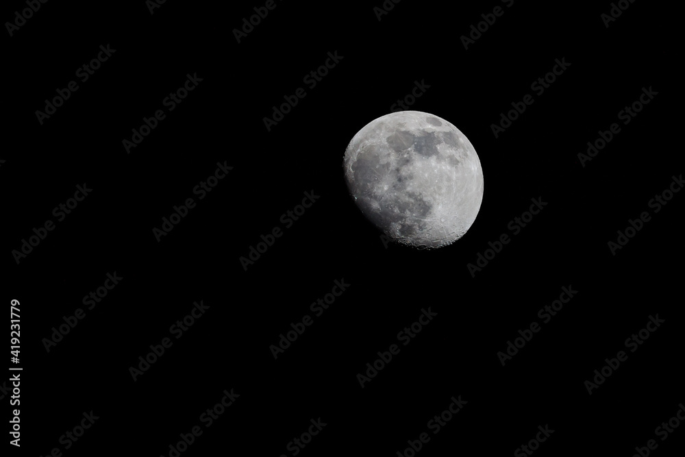 The Moon. moon showing the craters in the dark skies of rural northern Scotland The Moon. moon showing the craters in the dark skies of rural northern Scotland