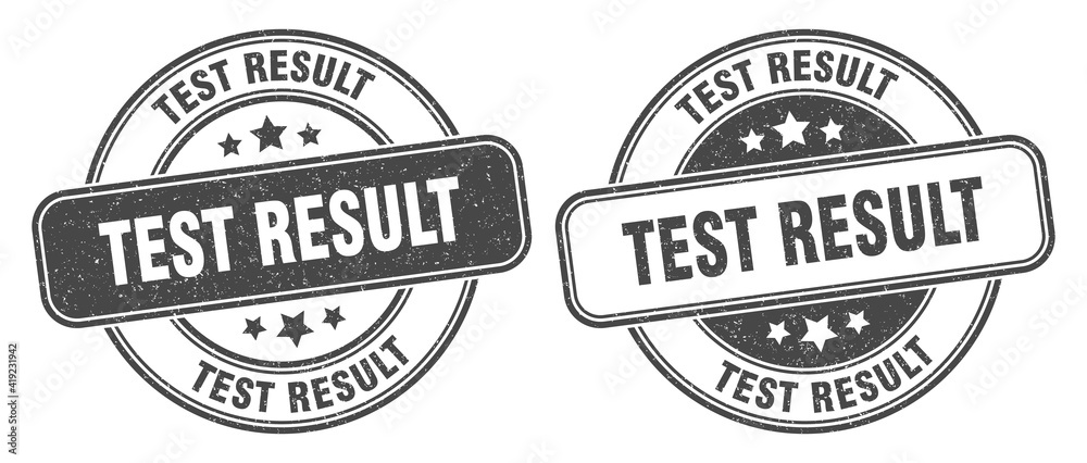 test result stamp. test result label. round grunge sign test result stamp. test result label. round grunge sign