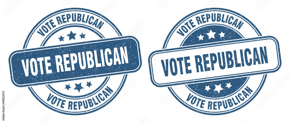 vote republican stamp. vote republican label. round grunge sign