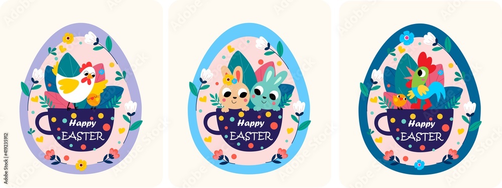 set of easter eggs illustration	
