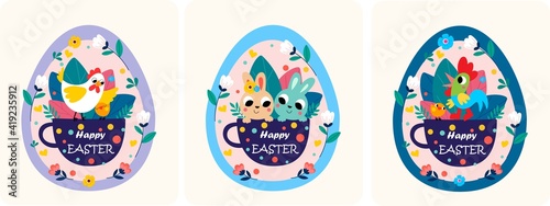 set of easter eggs illustration 