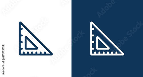 Triangular ruler outline icon illustration isolated vector sign symbol