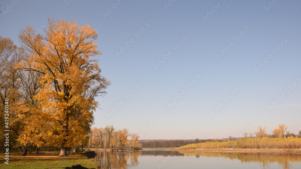 Autumn landscape in the park. Inser. Bashkortostan. Ural.