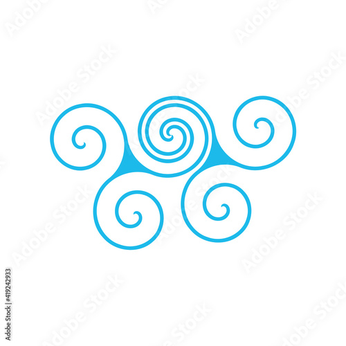 blue water wave spiral vect...
