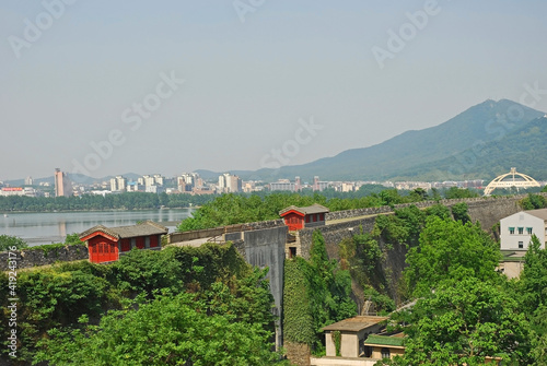 Nanjing City Wall. The largest ancient city wall in the world. photo