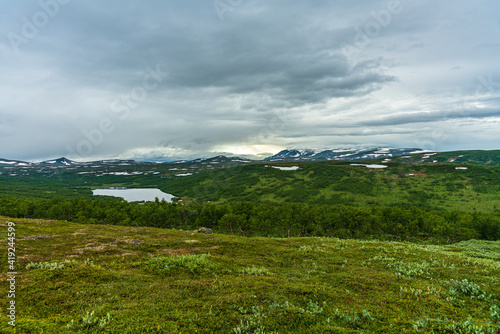 Landscape view from the vast wilderness of the Swedish highlands