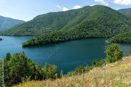 Landscape of Vacha Reservoir  Rhodope Mountains  Bulgaria