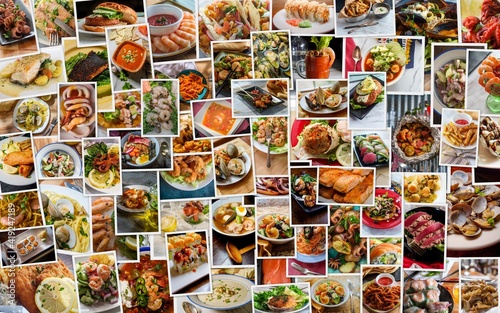 World Cuisine Seafood Collage