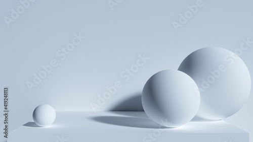 3d rendering. geometric shapes with a shadow on a gray background