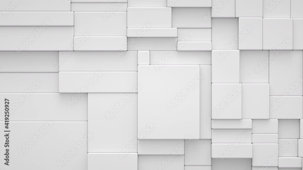 Abstract motion background from random moving cube blocks, seamless loop animation