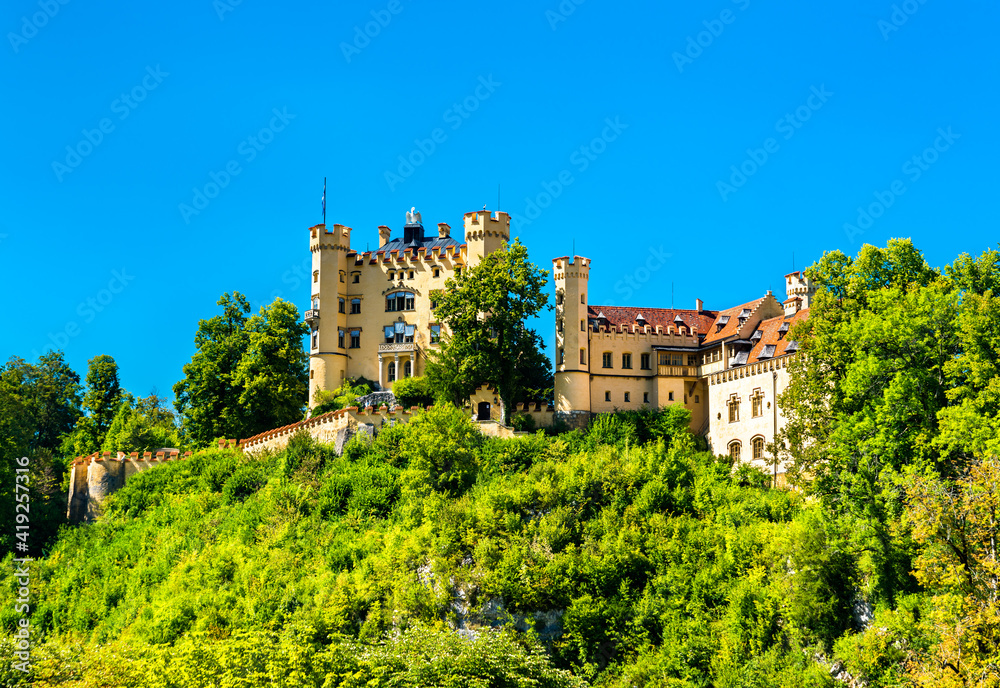 View of Hohenschwangau Castle in Bavaria, southern Germany