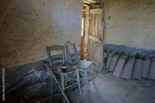 Interior of a abandoned house ruined