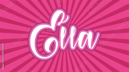 Ella Typography with Japanese Pink Sunburst