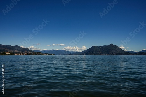 Overview of Lake Maggiore in Verbano, Piedmont - Italy