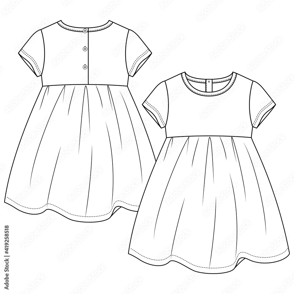 Baby Dress Design Baby Girl Dress Stock Vector (Royalty Free) 1860494626 |  Shutterstock