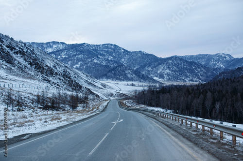 winter road in the mountains