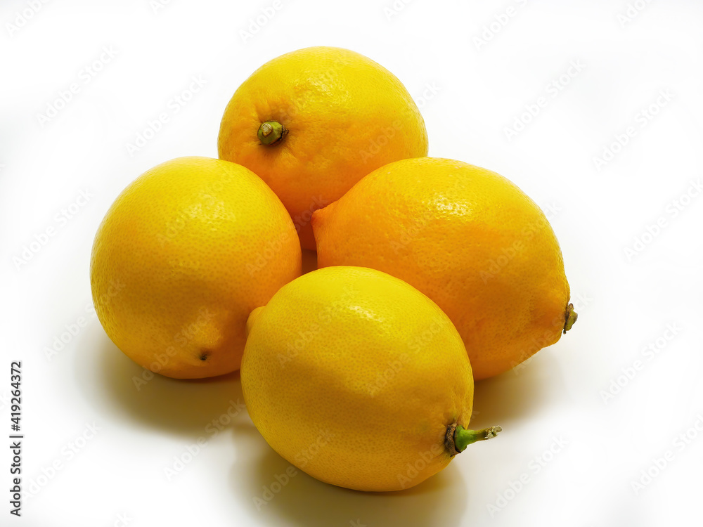Four lemons on white background Four lemons on white background