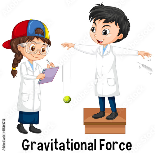 Two scientists doing gravitational force