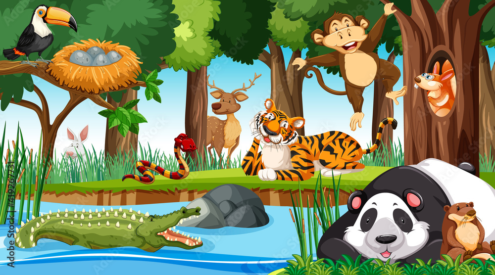 Fototapeta premium Wild animals in the jungle