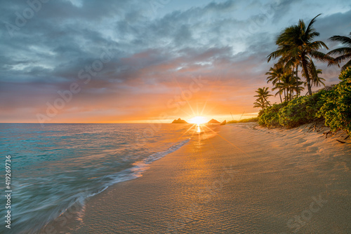 Lanikai Beach at sunrise photo