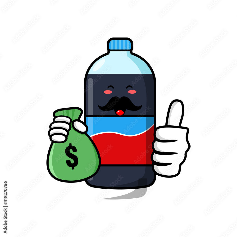 cute carbonated bottle  cartoon mascot character funny expression