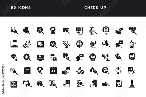 Set of simple icons of Check-Up