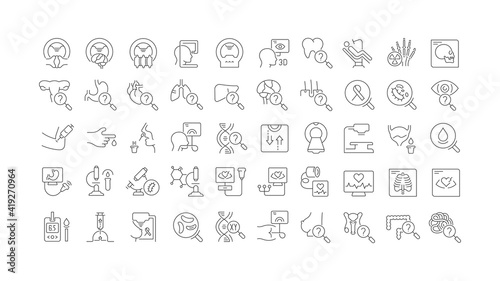 Set of linear icons of Check-Up