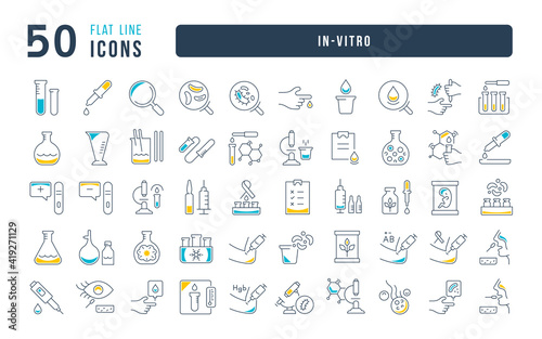 Set of linear icons of In-Vitro