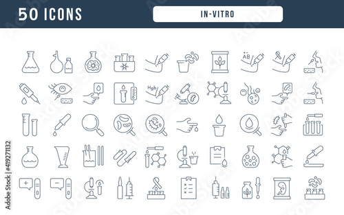 Set of linear icons of In-Vitro