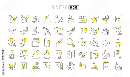 Set of linear icons of In-Vitro