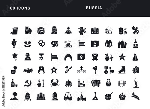 Set of simple icons of Russia