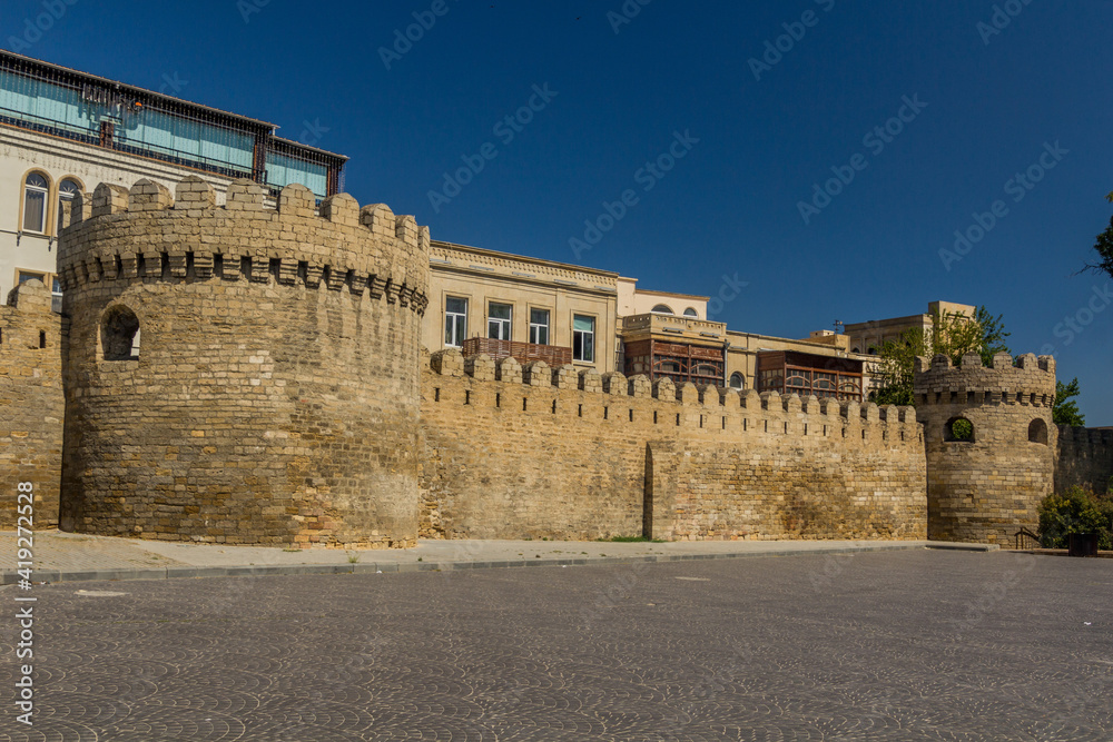 Walls of the old town of Baku, Azerbaijan