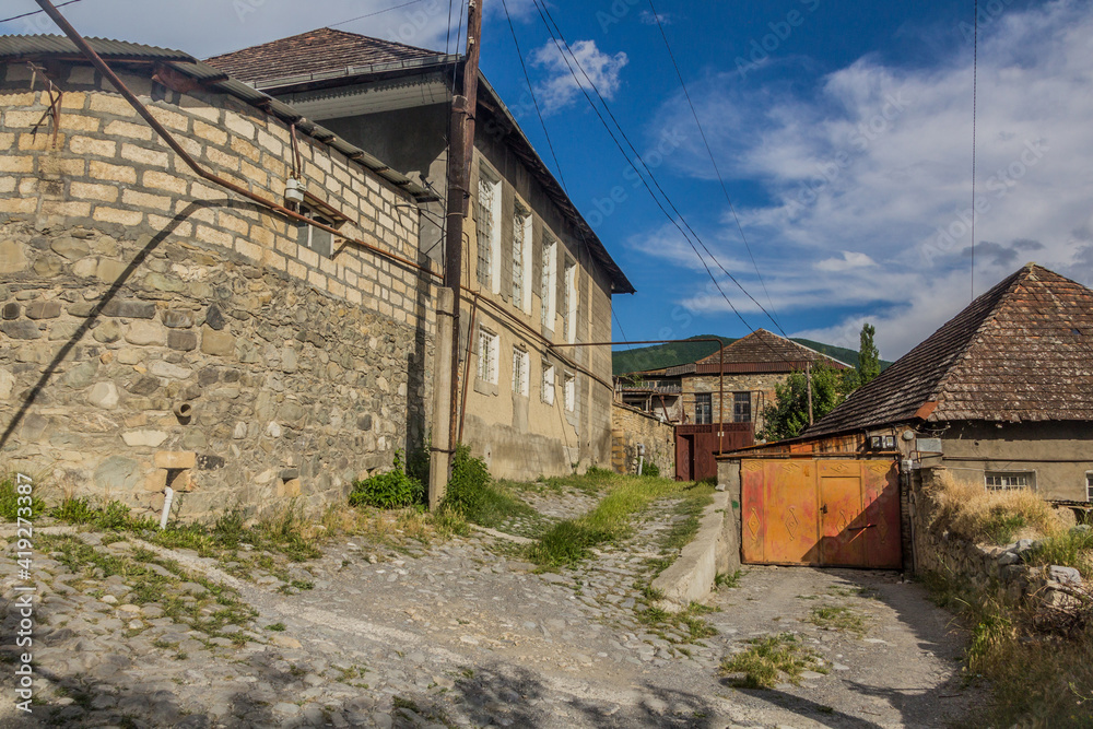 Street in the old town of Sheki, Azerbaijan