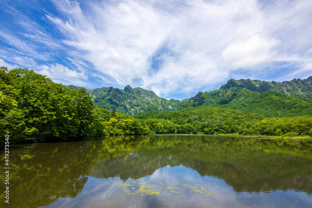 lake and mountains