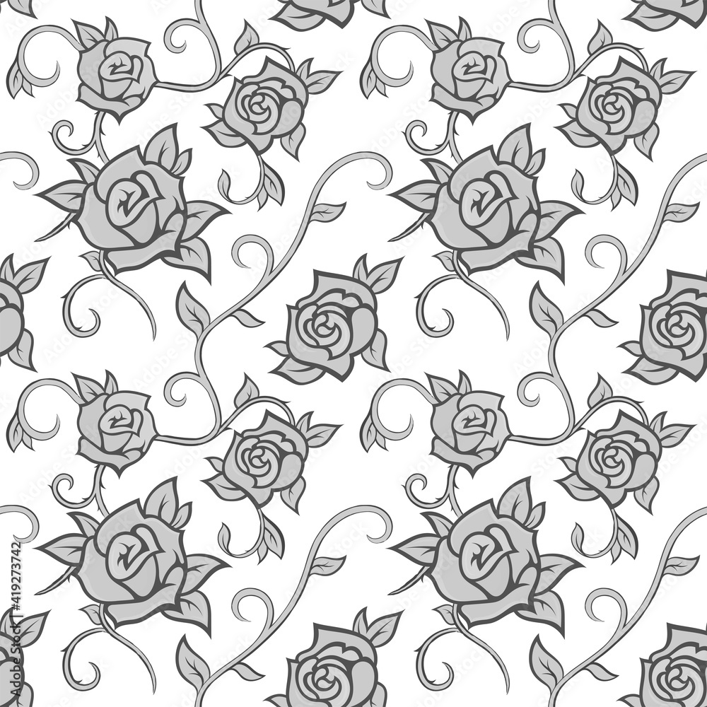 Seamless Pattern with Roses