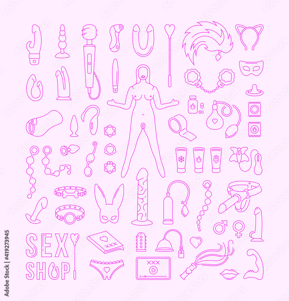 Vector Set of Sex Toys Vector Set of Sex Toys