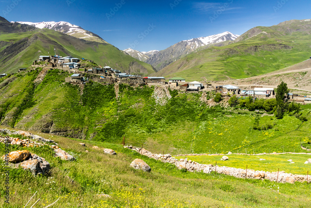 View of Xinaliq (Khinalug) village, Azerbaijan
