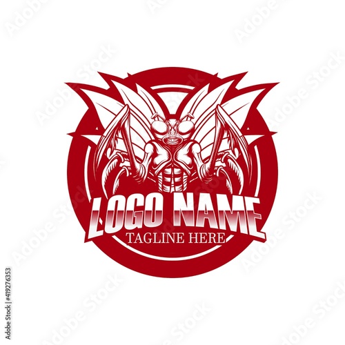 Mascot mantis  game style circle