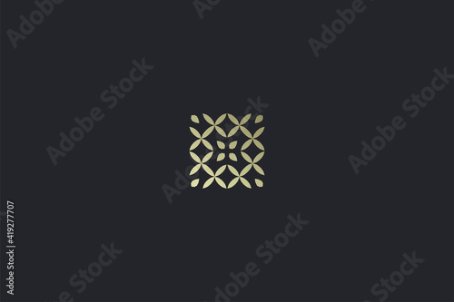 Abstract Gold Luxury Scandanavian Vintage Symbol on Dark Background Logo Template