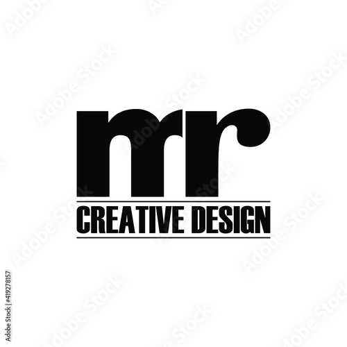 Letter MR simple logo design vector