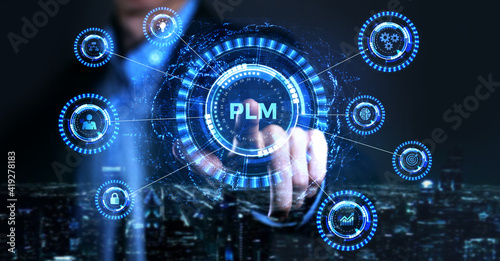 Εκτύπωση καμβά PLM Product lifecycle management system technology concept