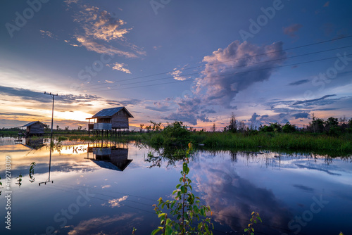 Morning View Petuk Ketimpun Swamp Palangka Raya Central Kalimantan