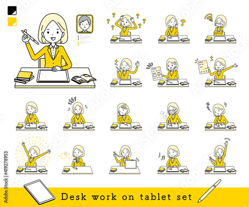 2tone suit business women_Study-tablet